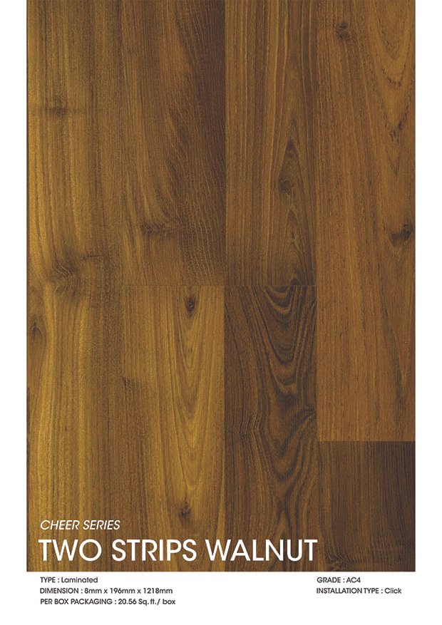 two strips walnut